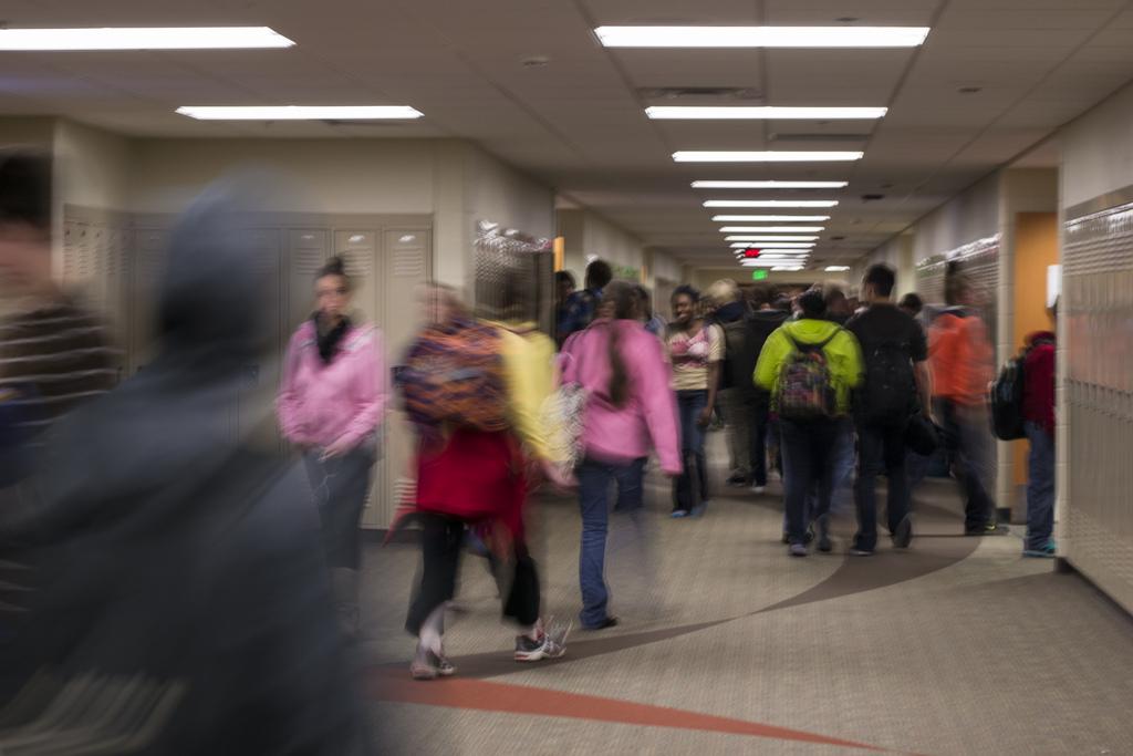 PN students blur their way through the halls.