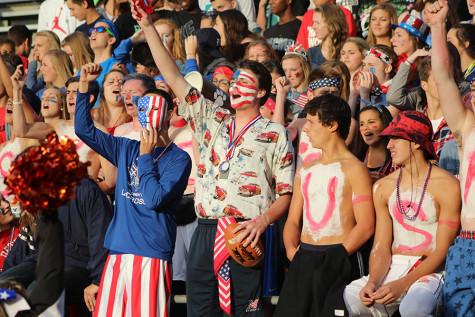 Tommy Henry leads the red, white, and blue superfans as they honor the fallen and heroes of September 11.