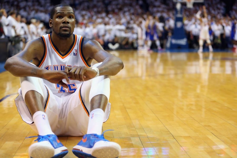 Kevin Durant, Oklahoma City Thunder small forward and superstar, has been performing on a whole new level leading all players in points per game with 27.7.