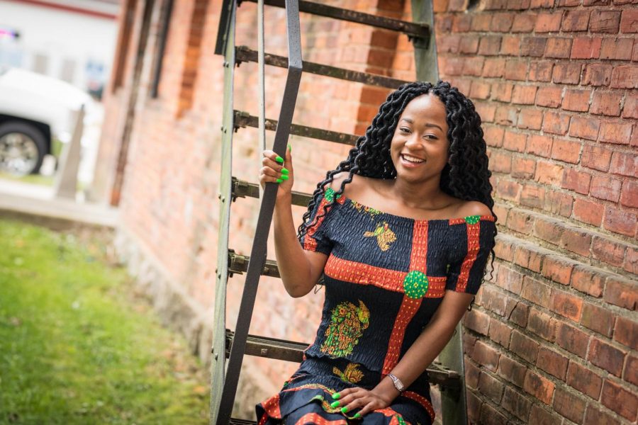 Stephen chose to wear an African-print dress in her senior pictures to recognize her heritage as she plans her future. 