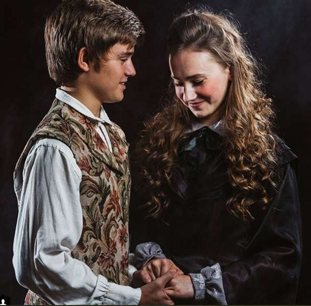 Coryell poses as Cosette from Les Miserables along with her castmate Jason Koch, who plays Marius. “The show has just been so amazing to work on because all of the different people that are in the show with me are just so talented,” says Coryell. Photo credit: Brian Wolfe. 

