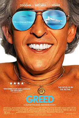The films poster boasts the star with his shiny white veneers and burnt to a crisp tan