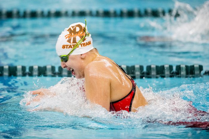 Baker swims in the 2019 State meet. 